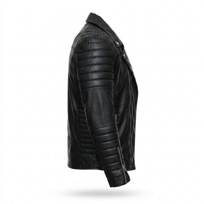 Lederjacken Outlet24 - Zepik | Asymmetrisch Gesteppt Lederjacke Herren