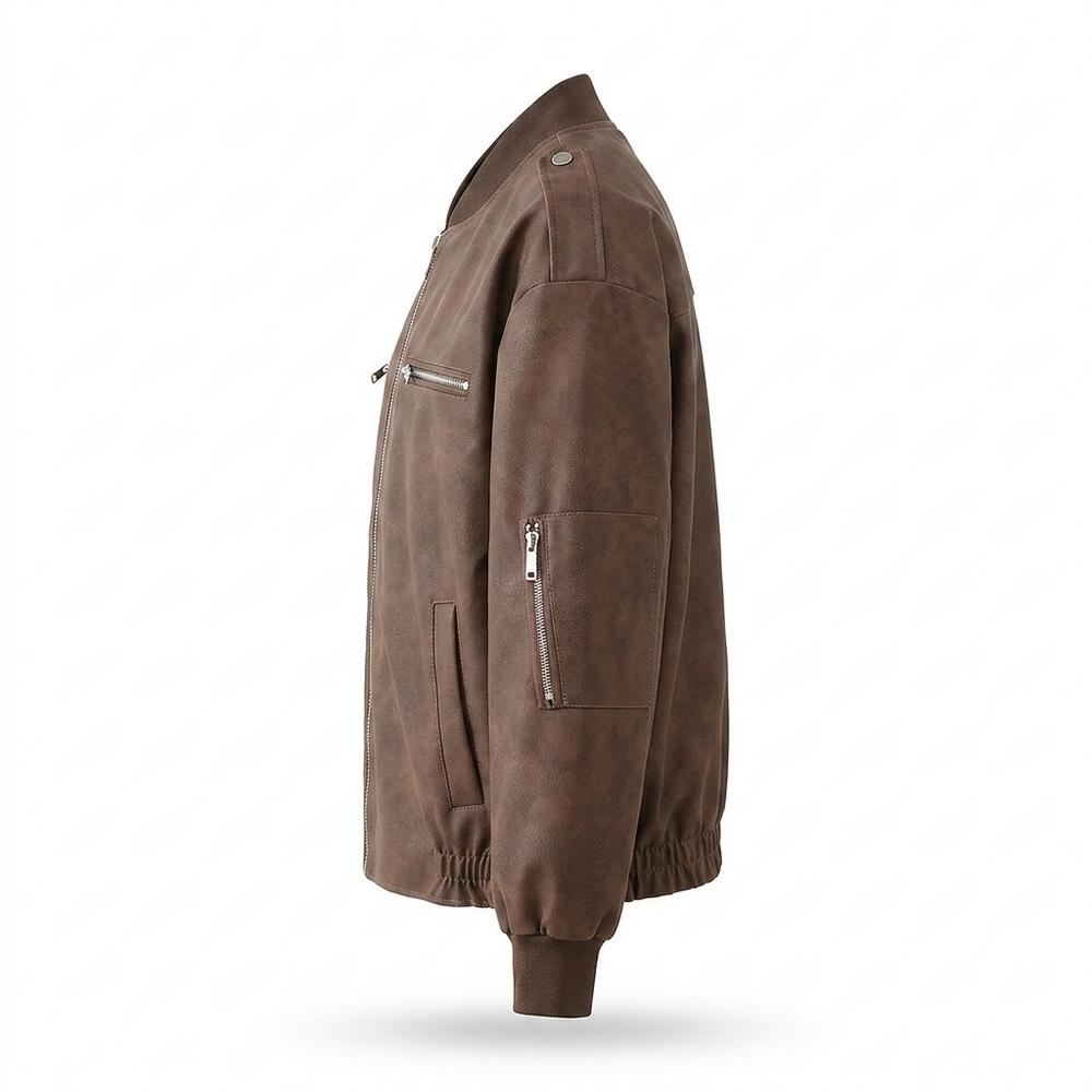Lederjacken Outlet24 - Tumev | Gefütterte Locker Geschnittene Wildleder-Jacke Unisex