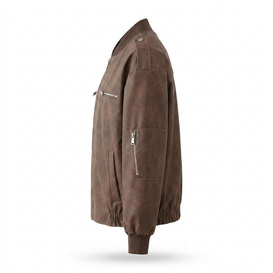 Lederjacken Outlet24 - Tumev | Gefütterte Locker Geschnittene Wildleder-Jacke Unisex