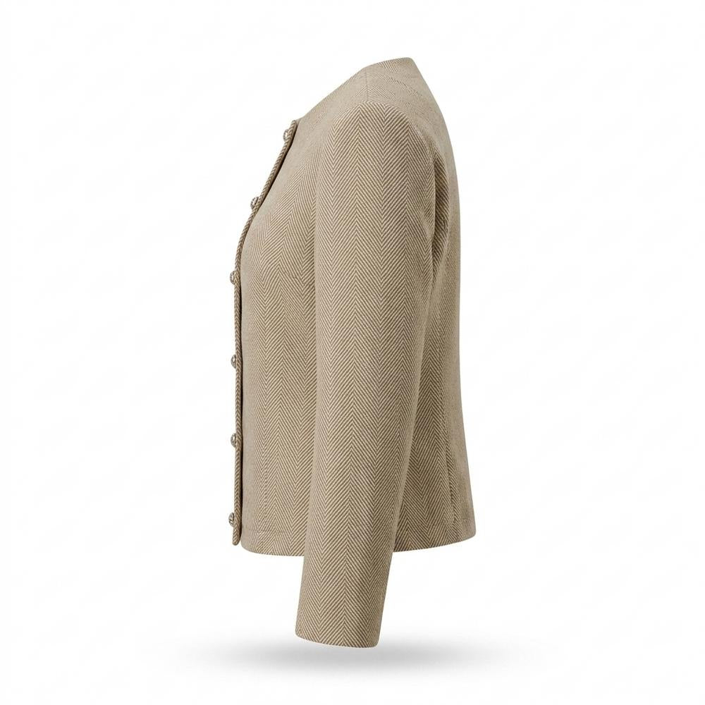 Lederjacken Outlet24 - Rihus | Kragenlos Strukturiert Jacke Damen
