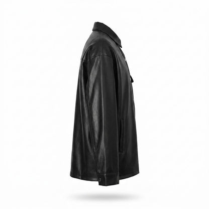 Lederjacken Outlet24 - Ralor | Zweifarbige Geknöpfte Lederjacke Unisex
