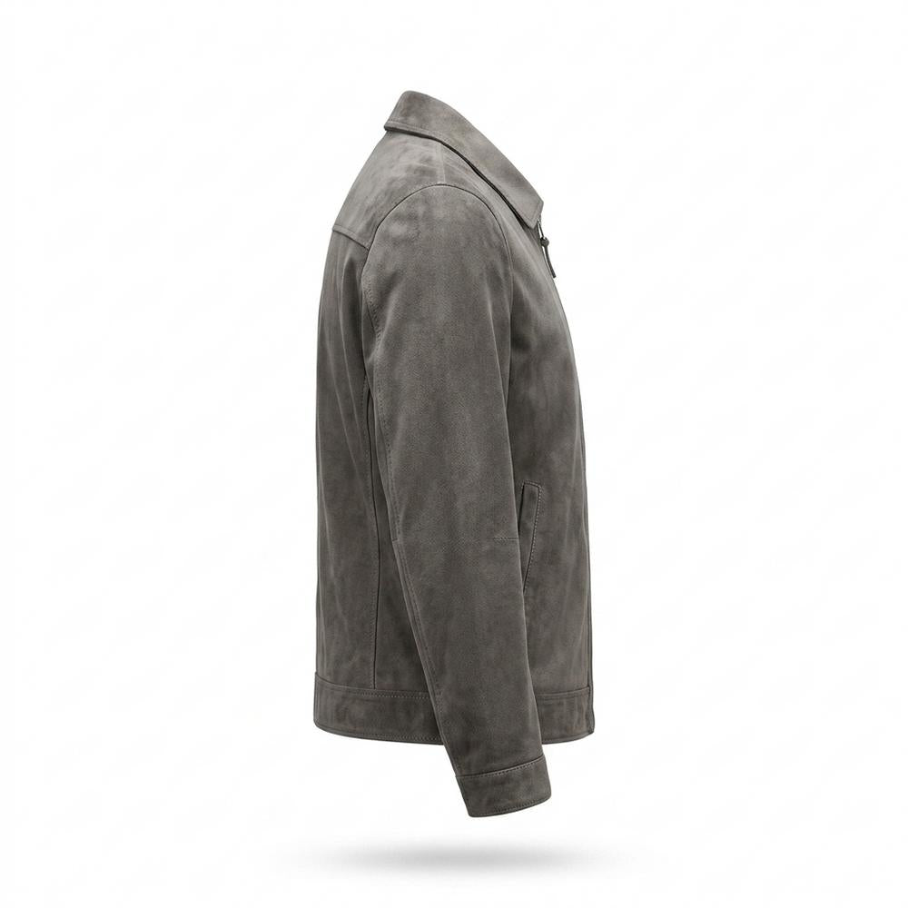 Lederjacken Outlet24 - Miguk | Gerade Matte Wildleder-Jacke Herren