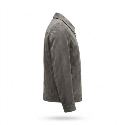 Lederjacken Outlet24 - Miguk | Gerade Matte Wildleder-Jacke Herren