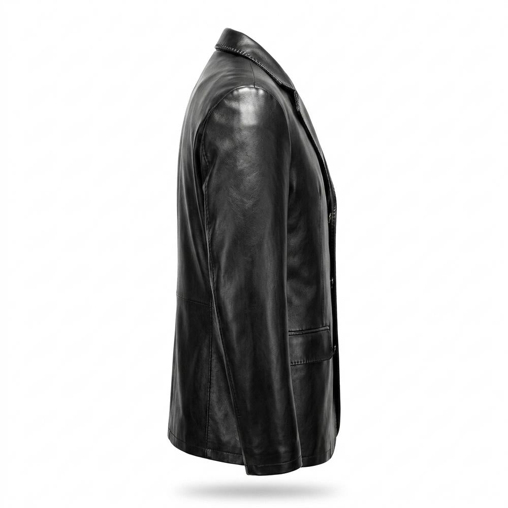 Lederjacken Outlet24 - Zetav | Gezackt Geknöpft Lederjacke Herren