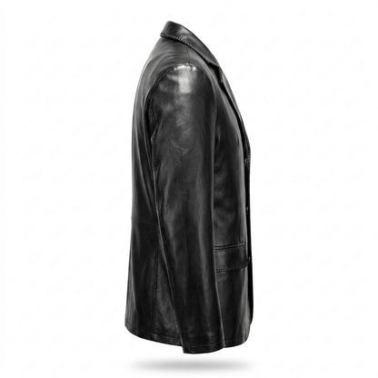 Lederjacken Outlet24 - Zetav | Gezackt Geknöpft Lederjacke Herren