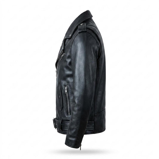 Lederjacken Outlet24 - Renun | Asymmetrisch Gegürtelt Lederjacke Herren