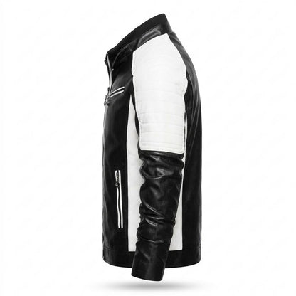 Lederjacken Outlet24 - Nesin | Gesteppt Zweifarbig Lederjacke Herren