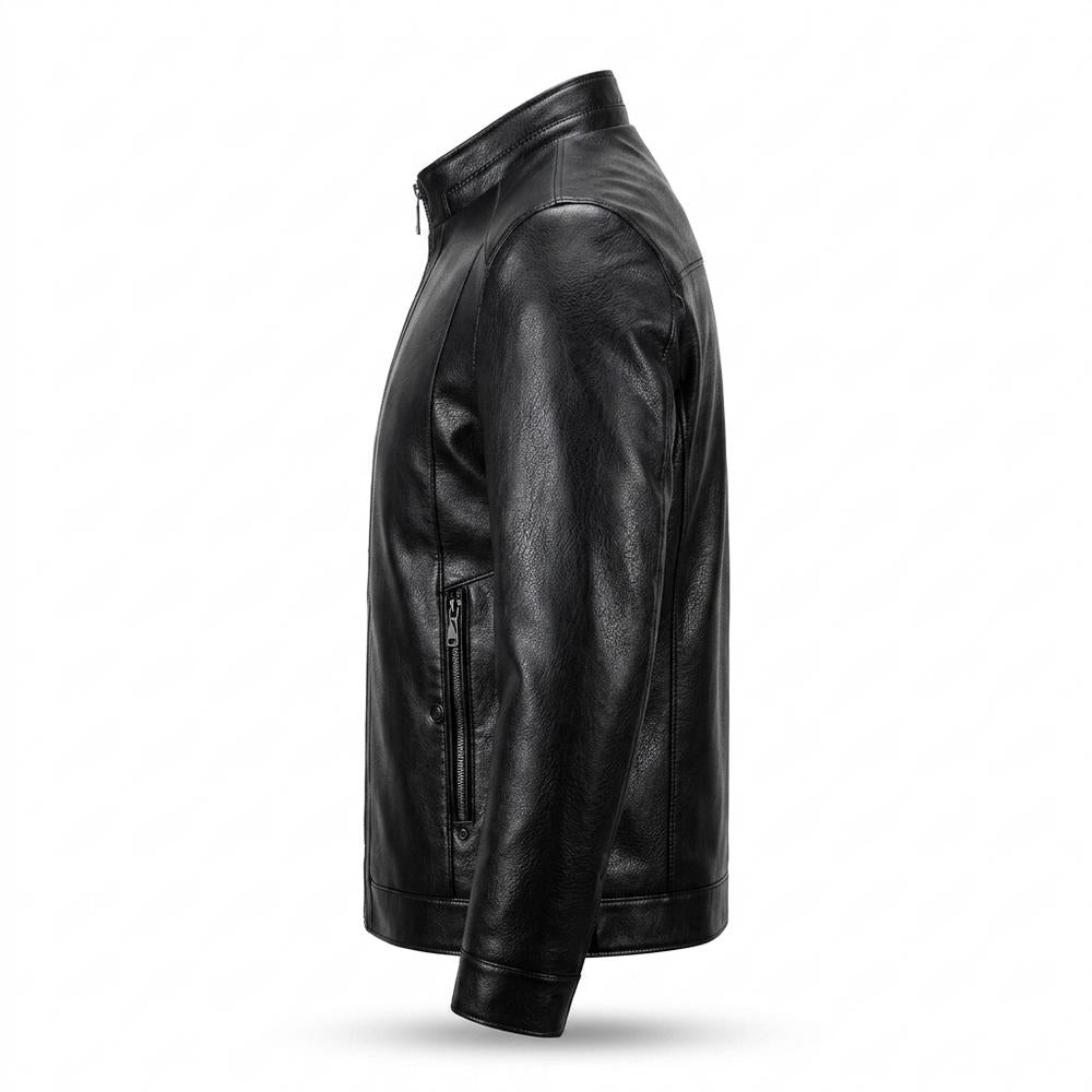 Lederjacken Outlet24 - Kemor | Stehkragen Gefüttert Lederjacke Herren