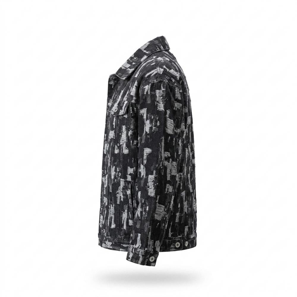 Lederjacken Outlet24 - Nutos | Gemustert Geknöpft Jacke Herren