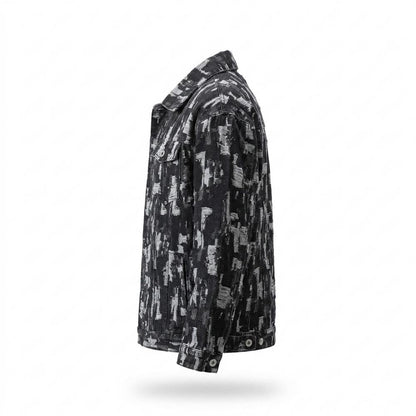 Lederjacken Outlet24 - Nutos | Gemustert Geknöpft Jacke Herren