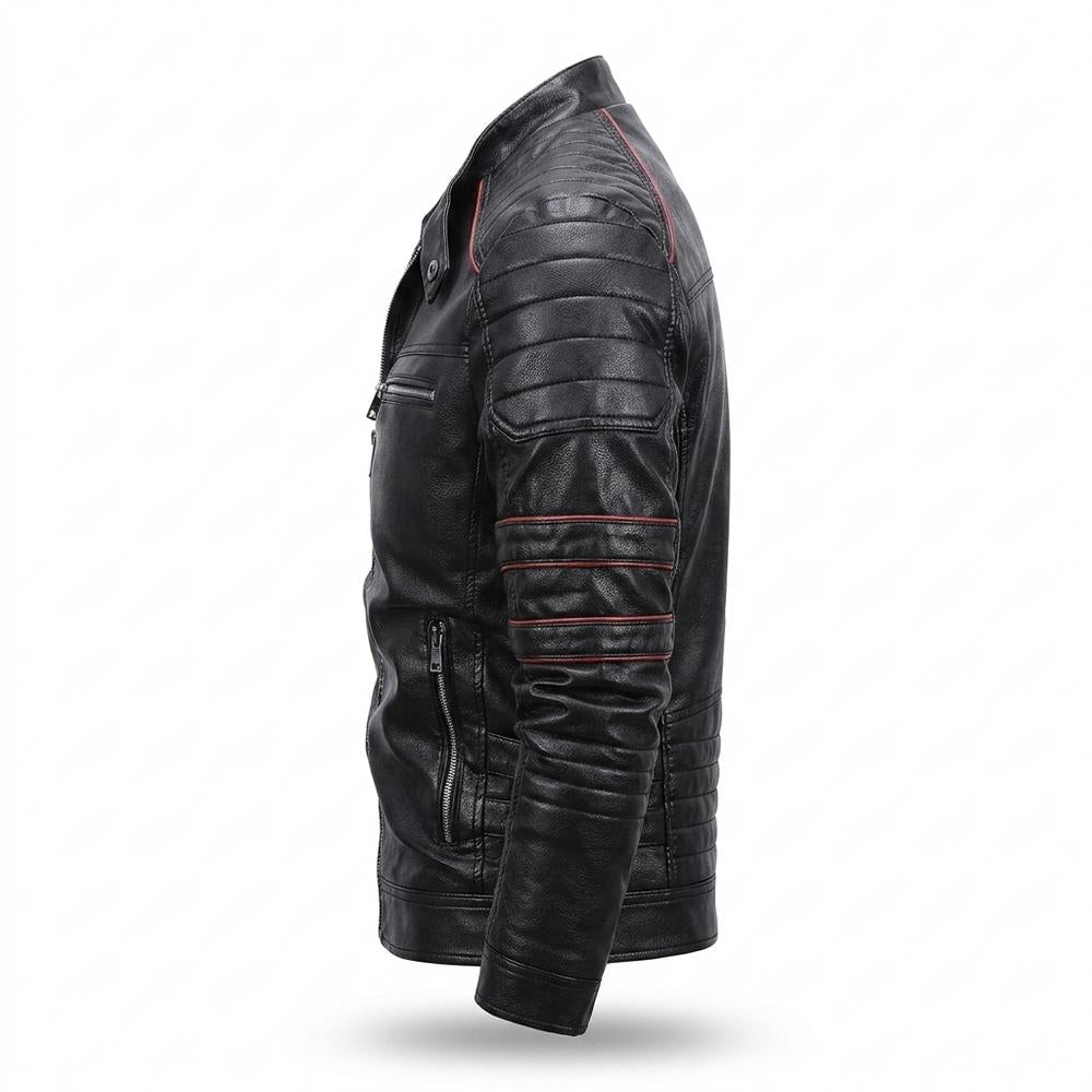 Lederjacken Outlet24 - Mopid | Gesteppt Tailliert Lederjacke Herren