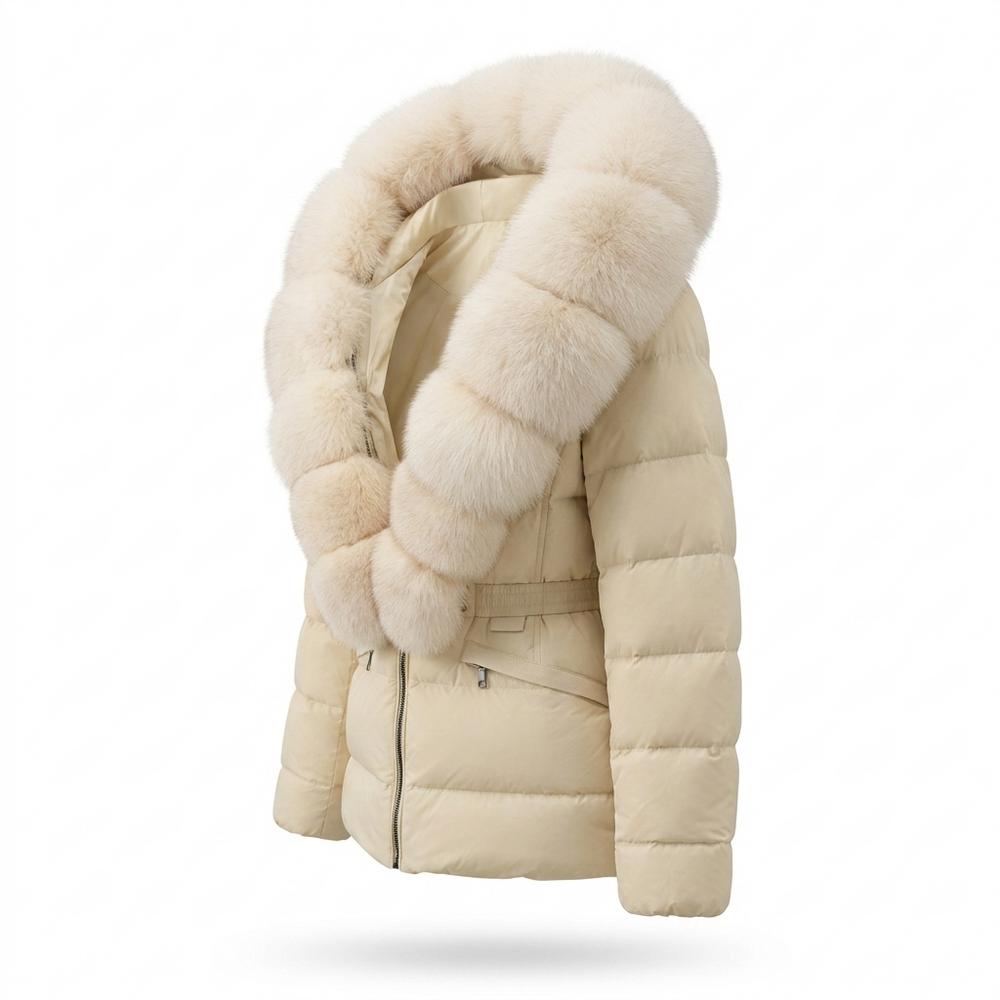 Lederjacken Outlet24 - Nerok | Pelzbesetzt Gesteppt Jacke Damen