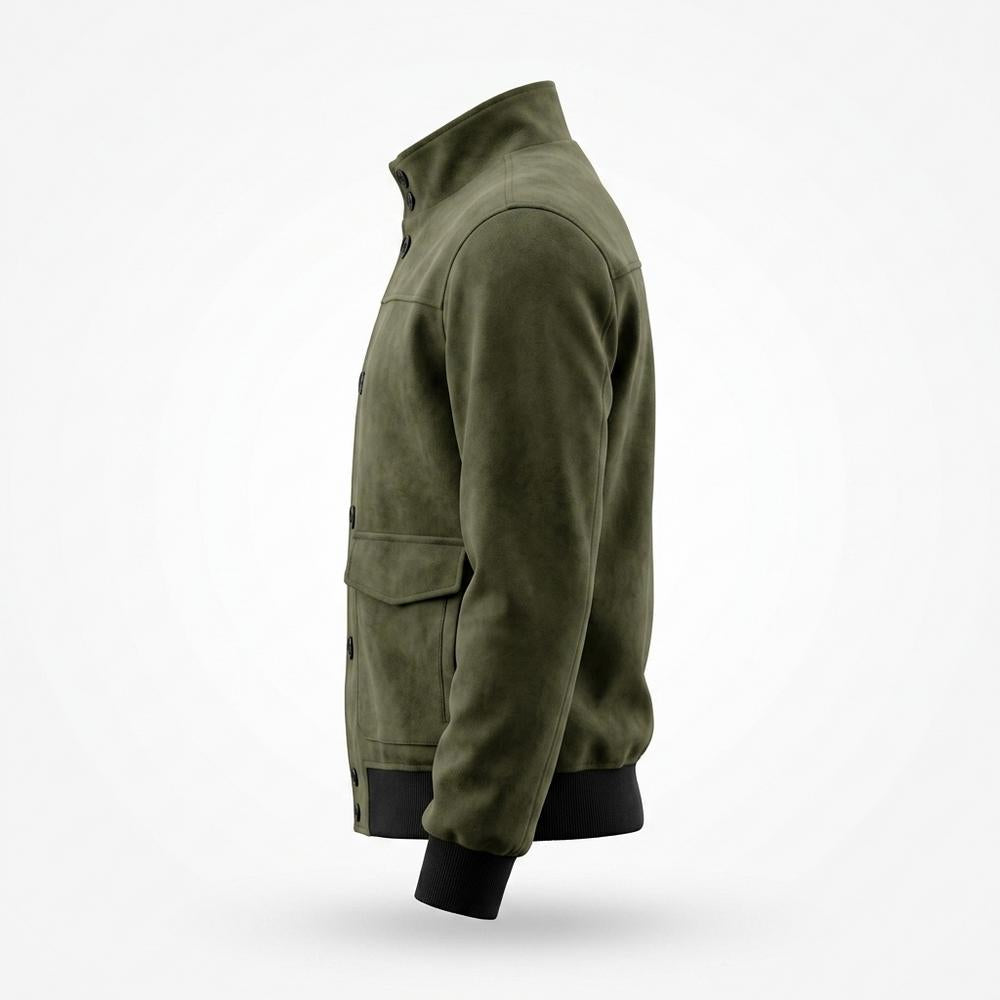 Lederjacken Outlet24 - Mewat | Geknöpfte Langärmelige Wildleder-Jacke Herren