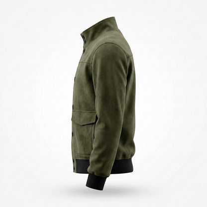 Lederjacken Outlet24 - Mewat | Geknöpfte Langärmelige Wildleder-Jacke Herren