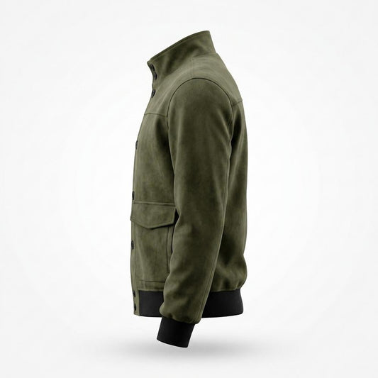 Lederjacken Outlet24 - Mewat | Geknöpfte Langärmelige Wildleder-Jacke Herren