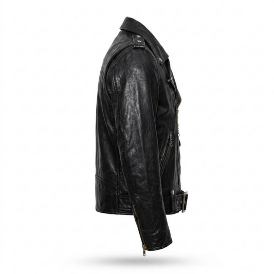 Lederjacken Outlet24 - Sokos | Asymmetrisch Gegürtelt Lederjacke Unisex