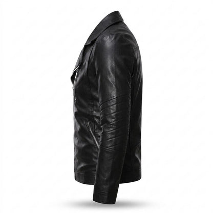 Lederjacken Outlet24 - Zafod | Asymmetrisch Tailliert Lederjacke Herren