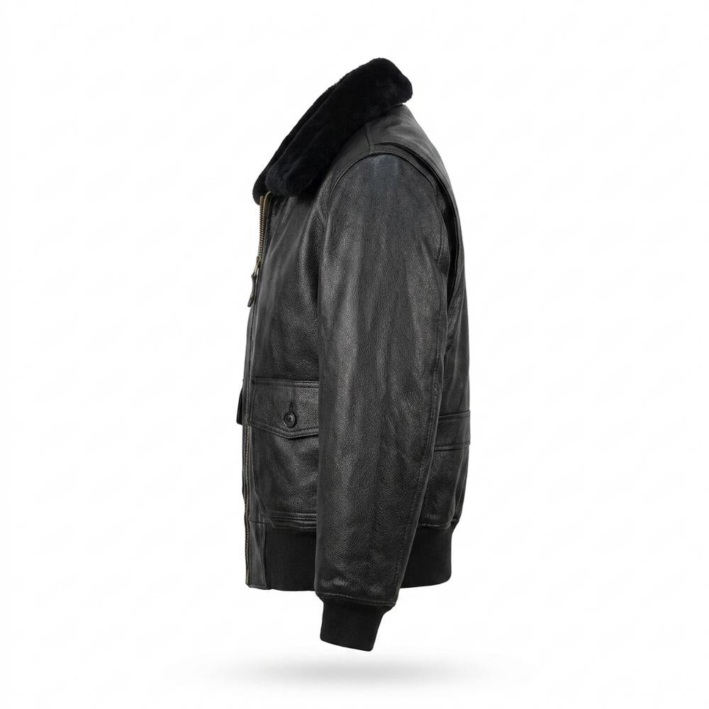 Lederjacken Outlet24 - Aupod | Gefüttert Genarbt Lederjacke Herren
