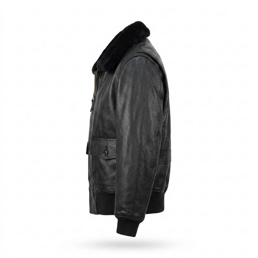 Lederjacken Outlet24 - Aupod | Gefüttert Genarbt Lederjacke Herren