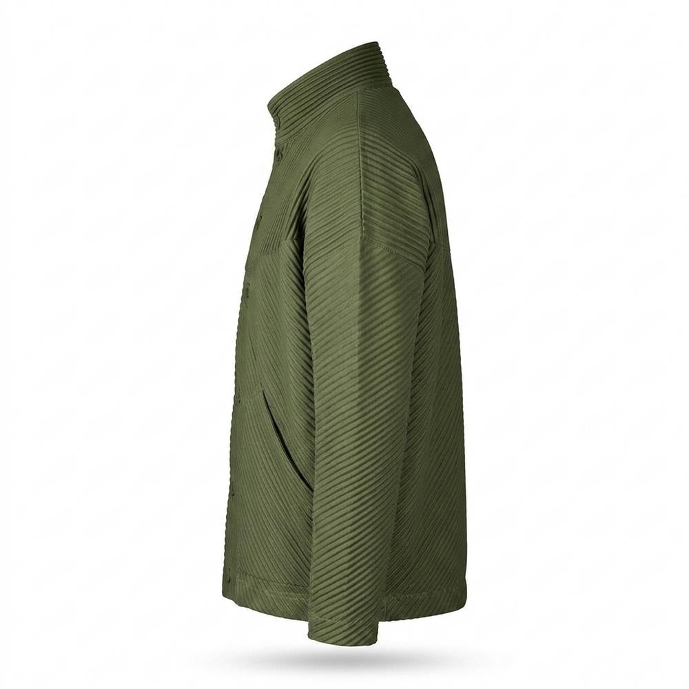 Lederjacken Outlet24 - Tedan | Plissierte Geknöpfte Jacke Herren