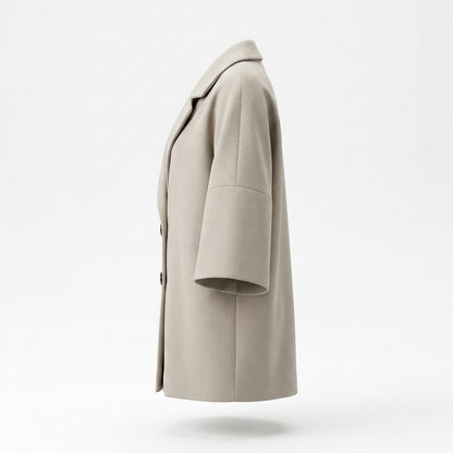 Lederjacken Outlet24 - Zibed | Oversized Geknöpfter Mantel Damen