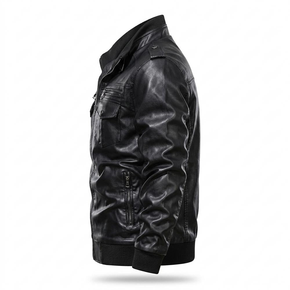 Lederjacken Outlet24 - Sikum | Gefüttert Tailliert Lederjacke Herren