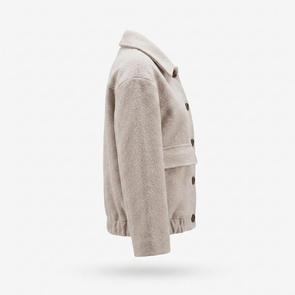 Lederjacken Outlet24 - Nowen | Kurzgeschnittene Geknöpfte Jacke Damen