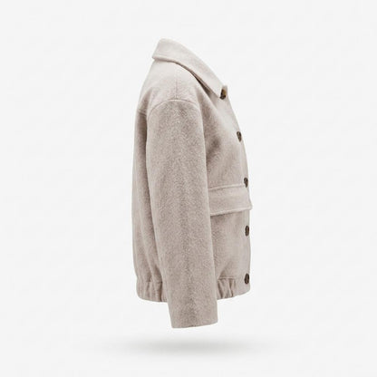 Lederjacken Outlet24 - Nowen | Kurzgeschnittene Geknöpfte Jacke Damen