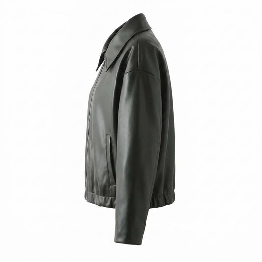 Lederjacken Outlet24 - Zaras | Gekragt Glatt Lederjacke Unisex