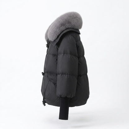 Lederjacken Outlet24 - Doram | Gefüttert Pelzbesetzt Jacke Damen