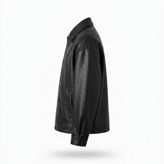 Lederjacken Outlet24 - Yozur | Locker Geschnittene Geknöpfte Lederjacke Herren