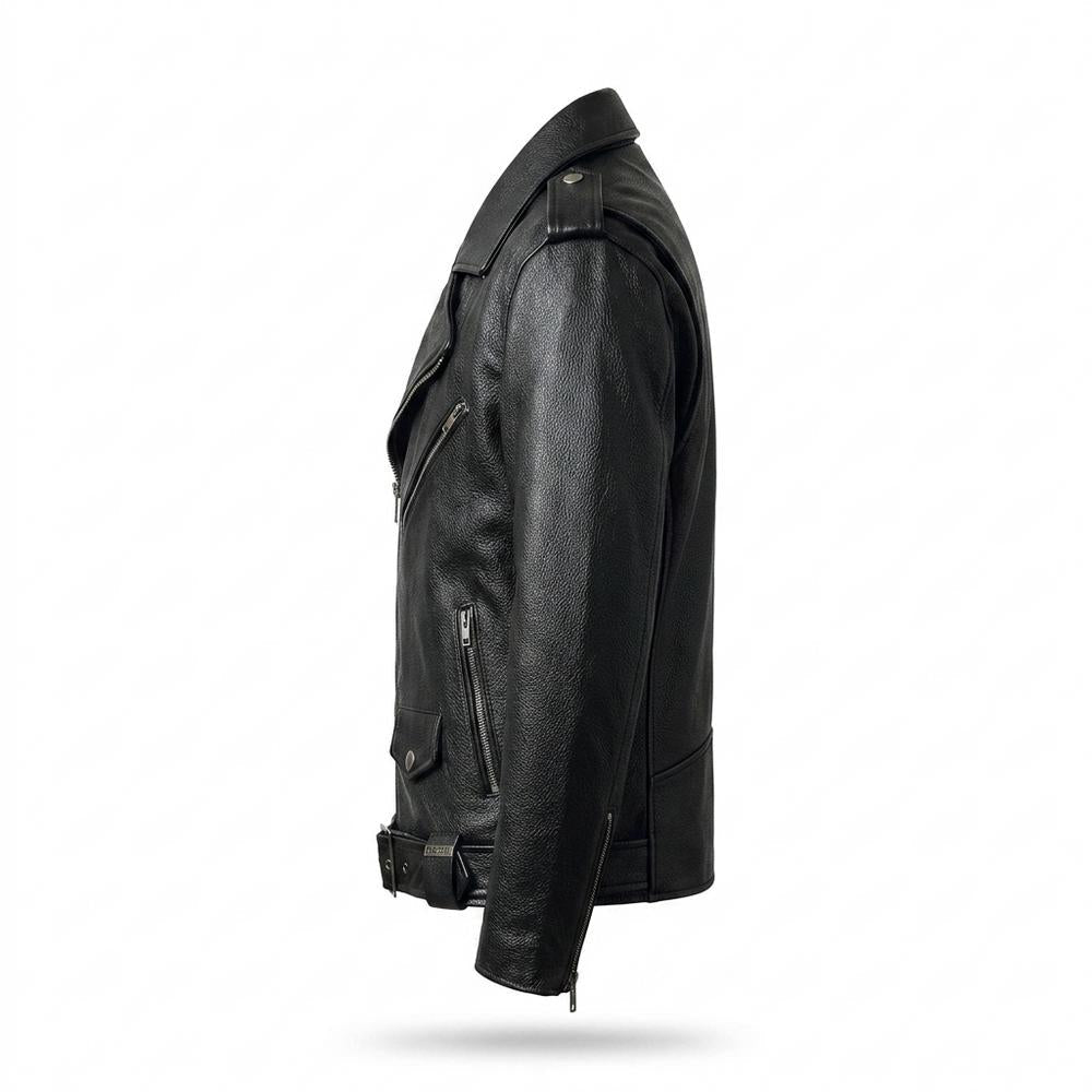 Lederjacken Outlet24 - Kesen | Asymmetrisch Genarbt Lederjacke Unisex