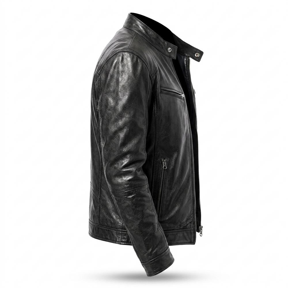 Lederjacken Outlet24 - Yerov | Gesteppt Tailliert Lederjacke Herren