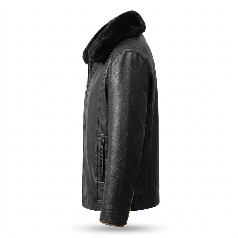 Lederjacken Outlet24 - Easim | Warm Gefüttert Lederjacke Herren