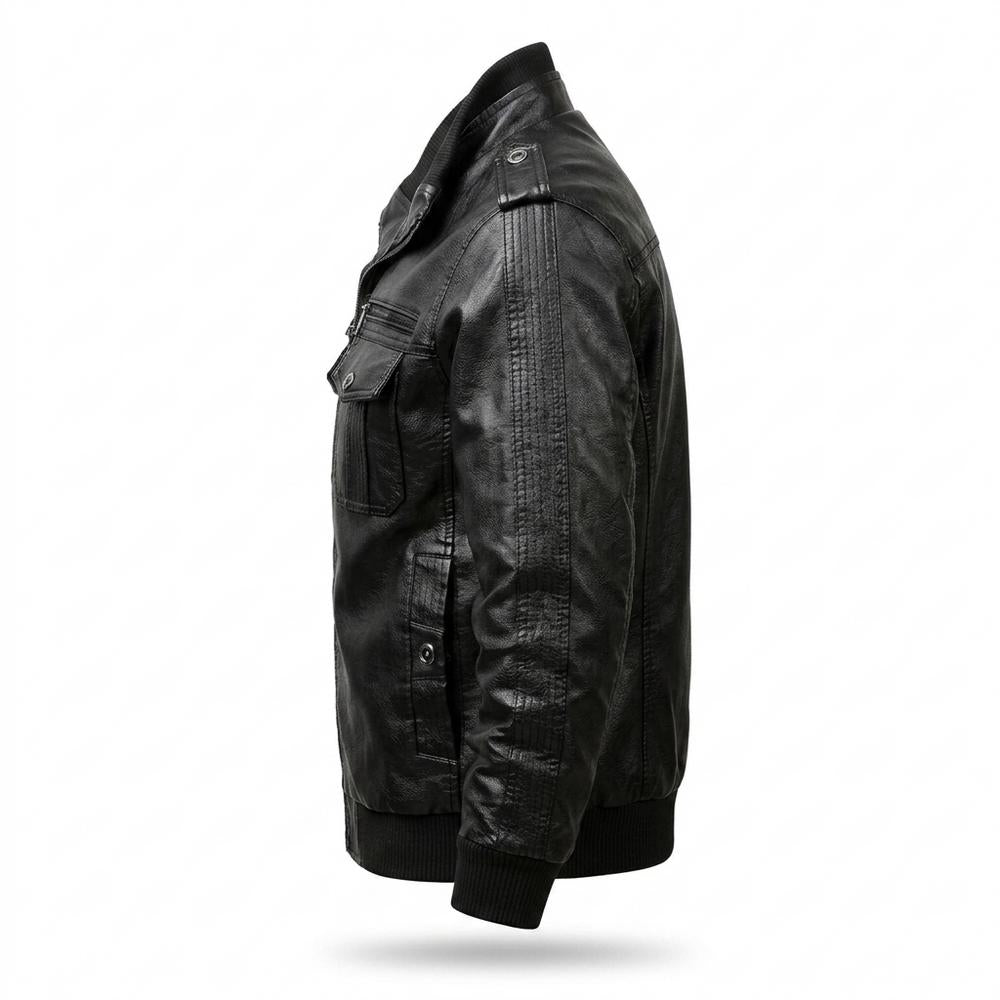 Lederjacken Outlet24 - Nivis | Gefüttert Detailreich Lederjacke Herren