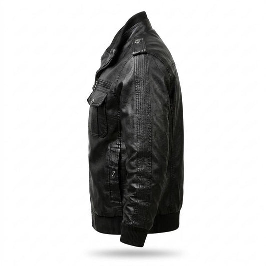 Lederjacken Outlet24 - Nivis | Gefüttert Detailreich Lederjacke Herren