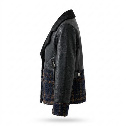 Lederjacken Outlet24 - Vativ | Kombiniert Doppelreihig Lederjacke Damen