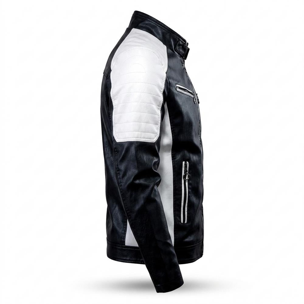 Lederjacken Outlet24 - Zalen | Zweifarbig Tailliert Lederjacke Herren