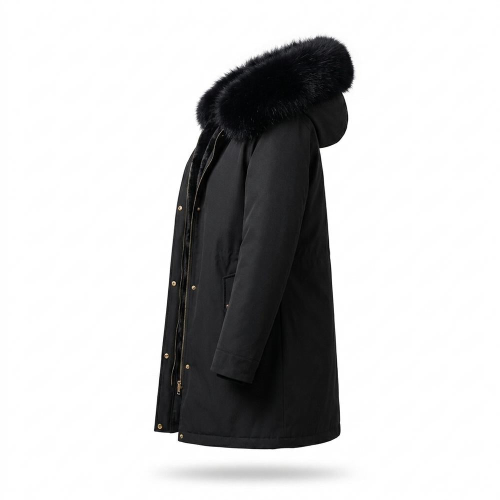 Lederjacken Outlet24 - Nenot | Gefütterter Pelzbesetzter Mantel Damen