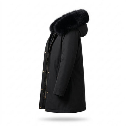 Lederjacken Outlet24 - Nenot | Gefütterter Pelzbesetzter Mantel Damen
