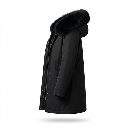 Lederjacken Outlet24 - Nenot | Gefütterter Pelzbesetzter Mantel Damen
