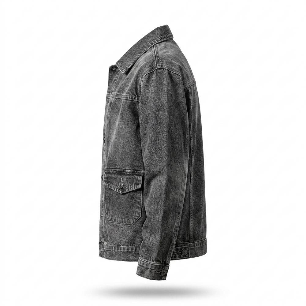 Lederjacken Outlet24 - Savek | Geknöpft Gewaschen Jacke Herren