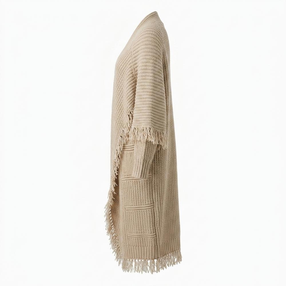 Lederjacken Outlet24 - Augol | Langgeschnittener Grobstrick Cardigan Damen