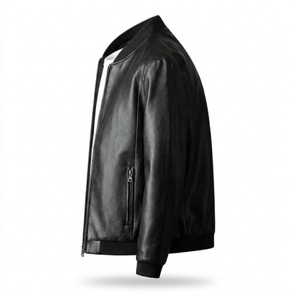 Lederjacken Outlet24 - Cetus | Glatte Gefütterte Lederjacke Herren
