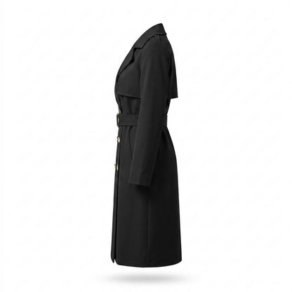 Lederjacken Outlet24 - Eabil | Zweireihiger Gegürteter Mantel Damen