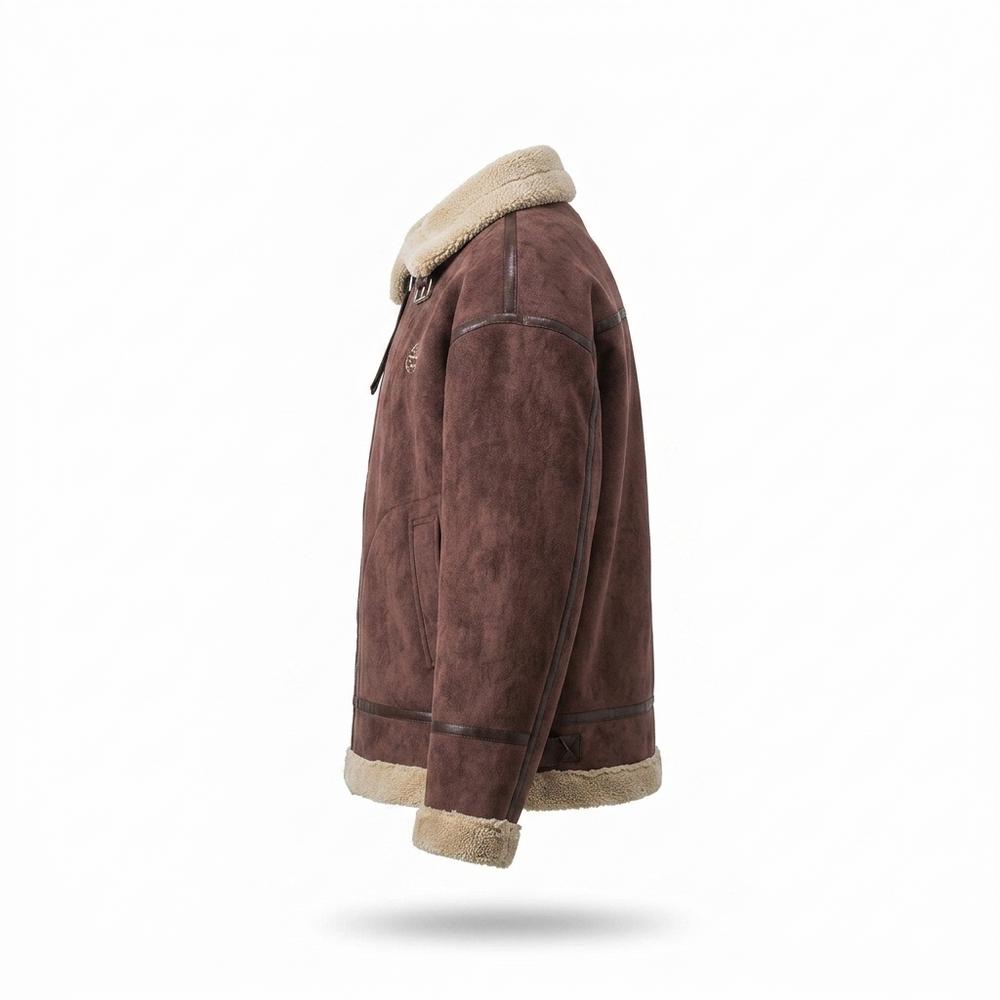 Lederjacken Outlet24 - Zilel | Gefütterte Kurze Wildleder-Jacke Unisex