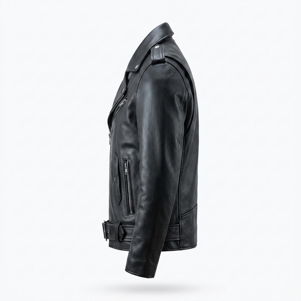 Lederjacken Outlet24 - Sadan | Asymmetrische Gegürtete Lederjacke Unisex