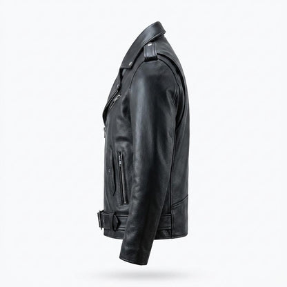 Lederjacken Outlet24 - Sadan | Asymmetrische Gegürtete Lederjacke Unisex