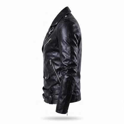 Lederjacken Outlet24 - Vilan | Asymmetrisch Tailliert Lederjacke Herren