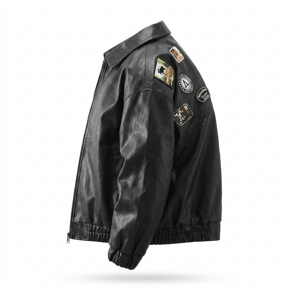 Lederjacken Outlet24 - Mitin | Bestickt Glatt Lederjacke Herren